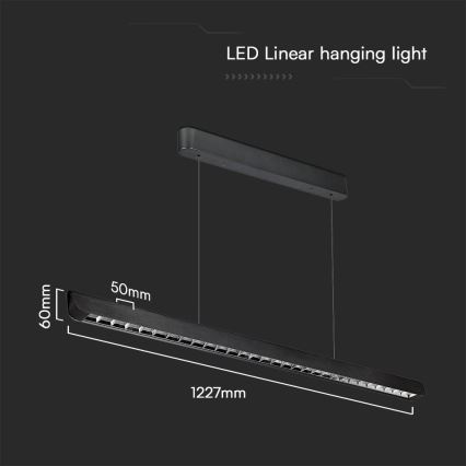 Lampadario LED a sospensione con filo LED/36W/230V 3000/4000/6400K nero
