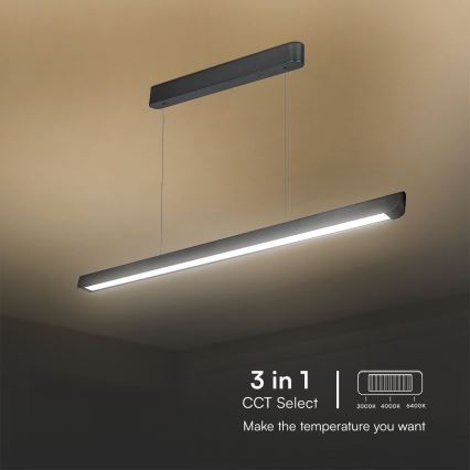 Lampadario LED a sospensione con filo LED/36W/230V 3000/4000/6400K nero
