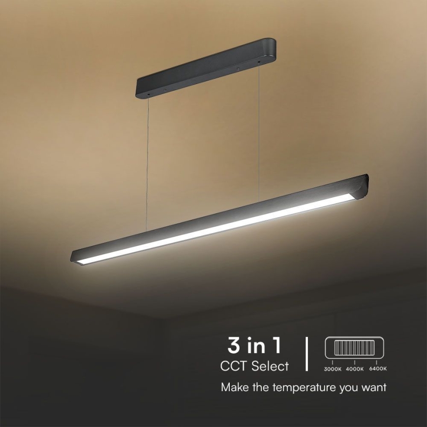 Lampadario LED a sospensione con filo LED/36W/230V 3000/4000/6400K nero