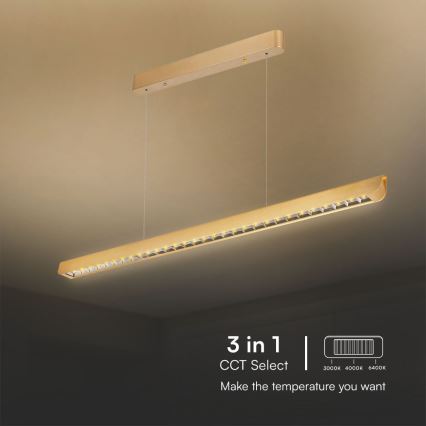 Lampadario LED a sospensione con filo LED/36W/230V 3000/4000/6400K oro