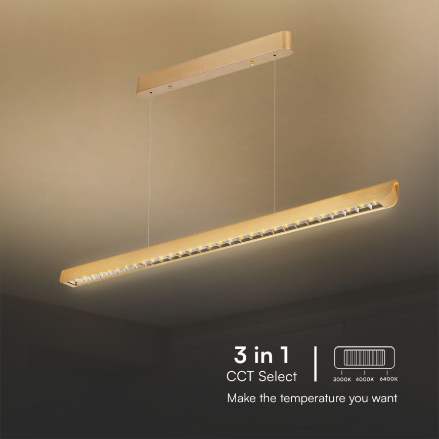 Lampadario LED a sospensione con filo LED/36W/230V 3000/4000/6400K oro