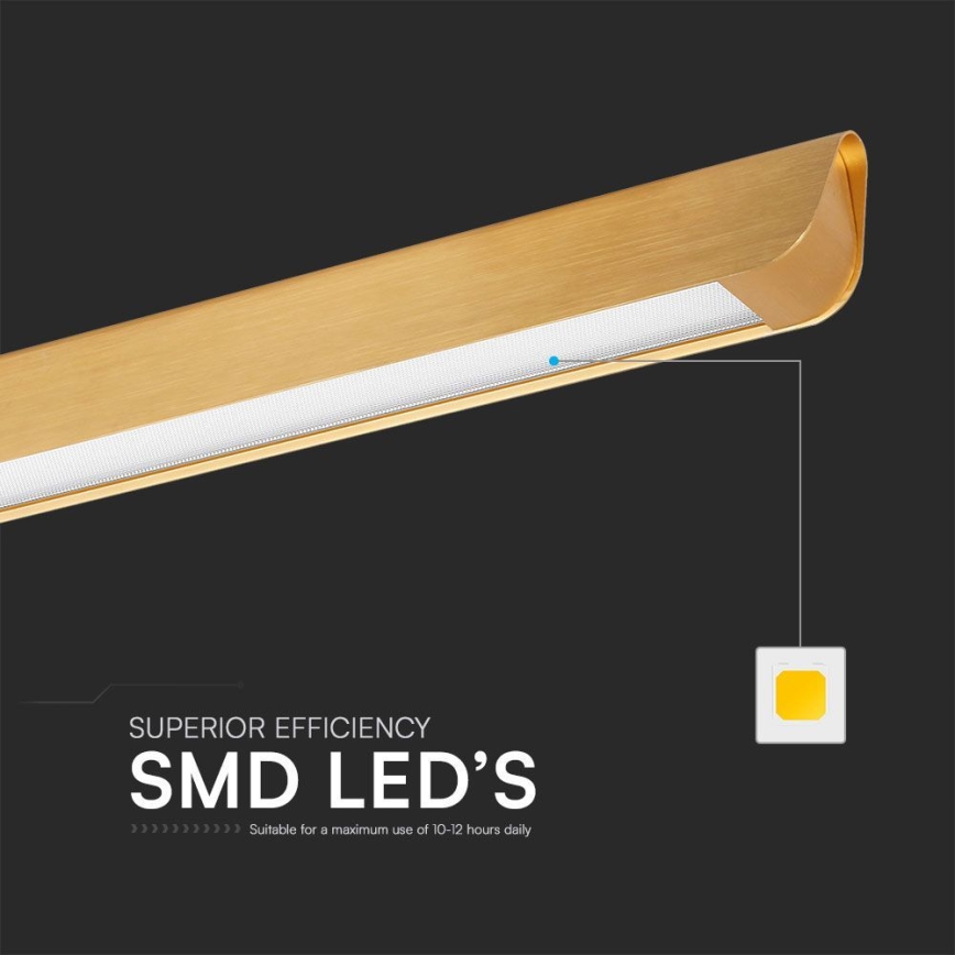 Lampadario LED a sospensione con filo LED/36W/230V 3000/4000/6400K oro