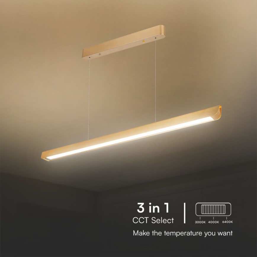 Lampadario LED a sospensione con filo LED/36W/230V 3000/4000/6400K oro