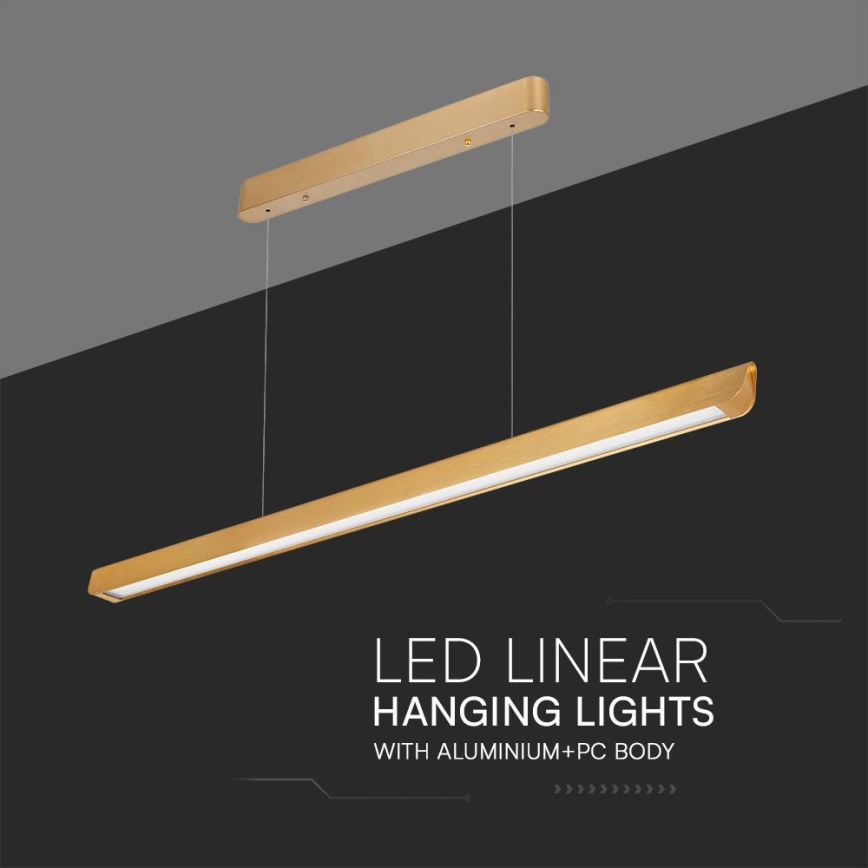 Lampadario LED a sospensione con filo LED/36W/230V 3000/4000/6400K oro
