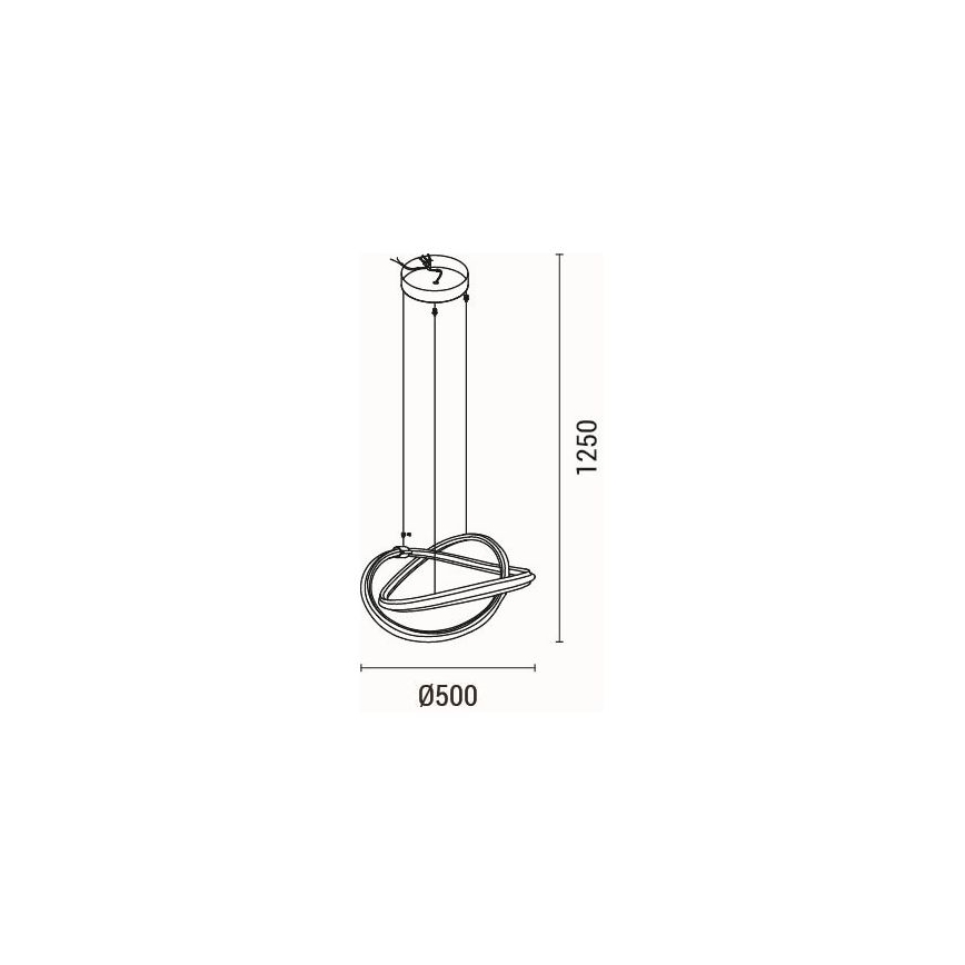 Lampadario LED a sospensione con filo LED/38W/230V 3000K 50x120 cm