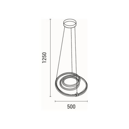 Lampadario LED a sospensione con filo LED/38W/230V 3000K 50x50 cm