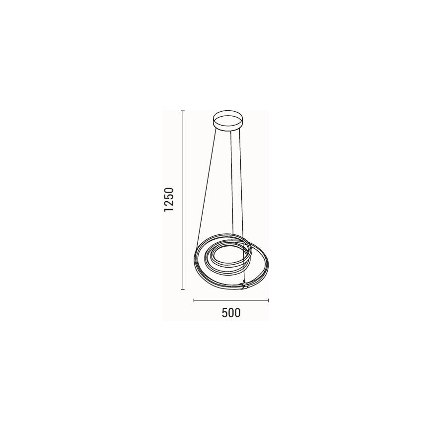 Lampadario LED a sospensione con filo LED/38W/230V 3000K 50x50 cm