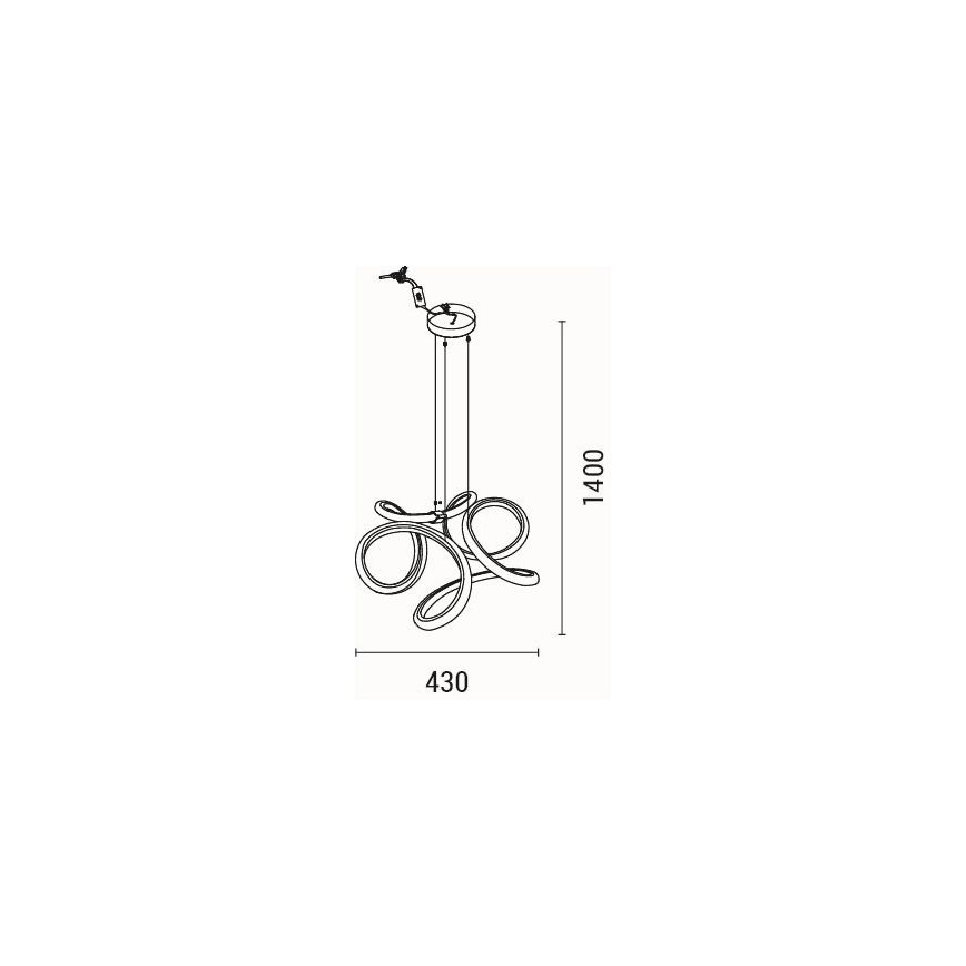 Lampadario LED a sospensione con filo LED/38W/230V 3000K