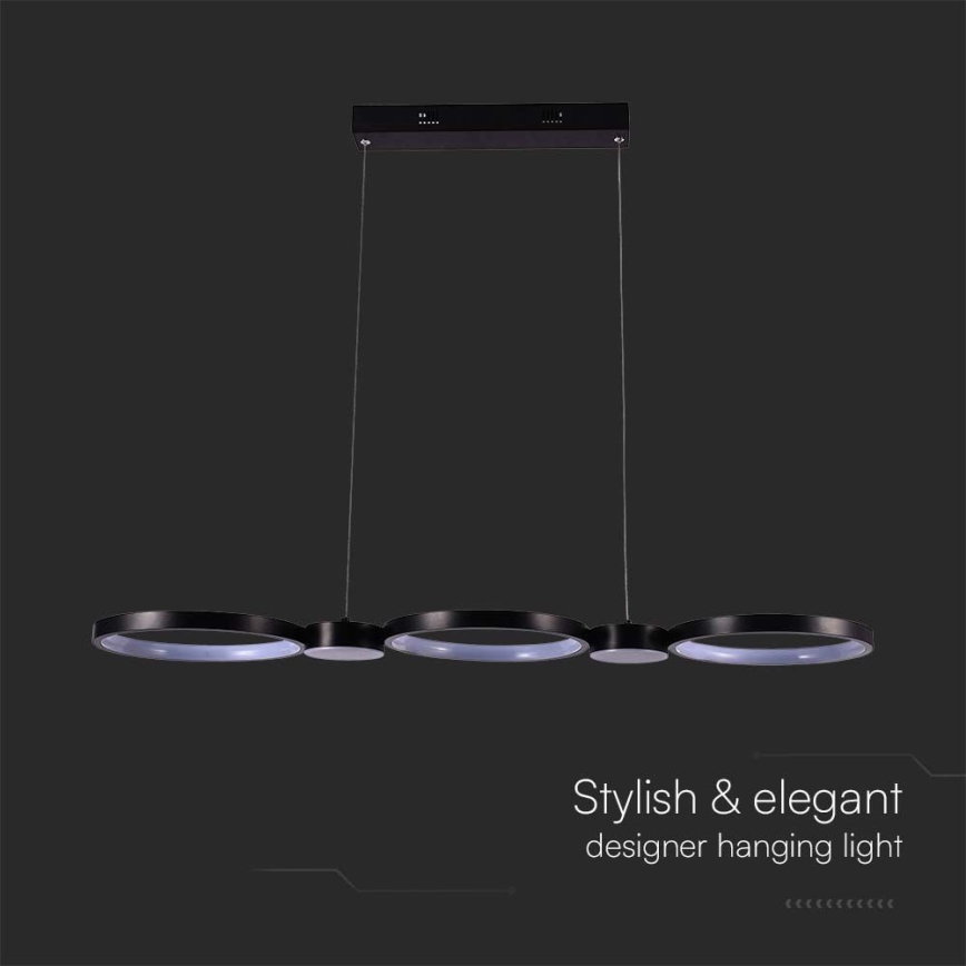 Lampadario LED a sospensione con filo LED/38W/230V 4000K nero