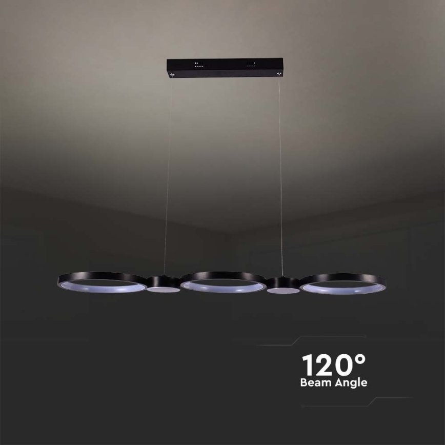 Lampadario LED a sospensione con filo LED/38W/230V 4000K nero