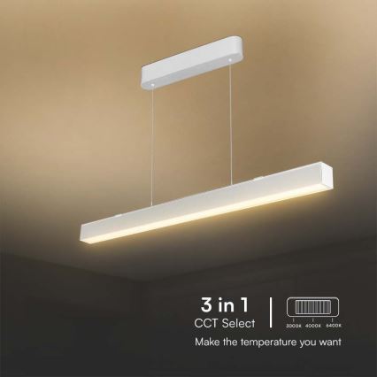 Lampadario LED a sospensione con filo LED/40W/230V 3000/4000/6400K bianco