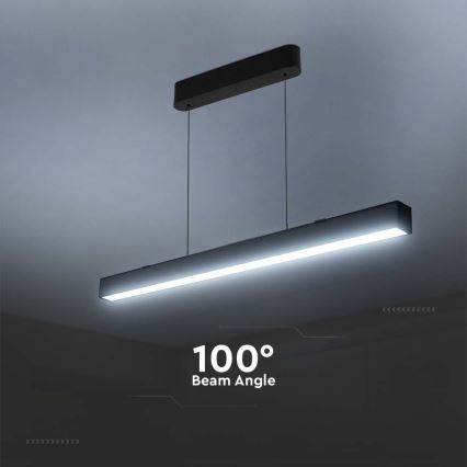 Lampadario LED a sospensione con filo LED/40W/230V 3000/4000/6400K nero