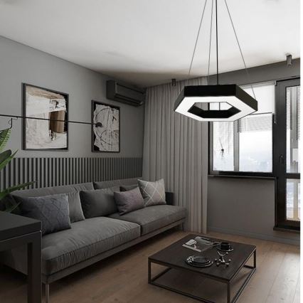 Lampadario LED a sospensione con filo LED/40W/230V 4000K diametro 80 cm