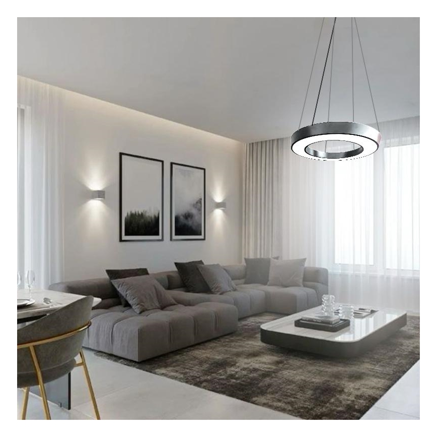 Lampadario LED a sospensione con filo LED/40W/230V 4000K diametro 80 cm