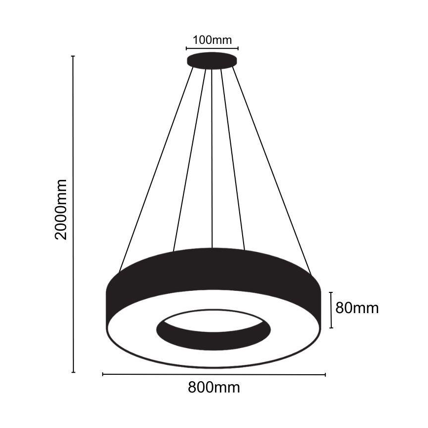 Lampadario LED a sospensione con filo LED/40W/230V 4000K diametro 80 cm