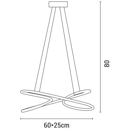 Lampadario LED a sospensione con filo LED/40W/230V 4000K nero