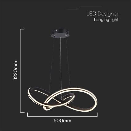 Lampadario LED a sospensione con filo LED/40W/230V 3000/4000/6400K