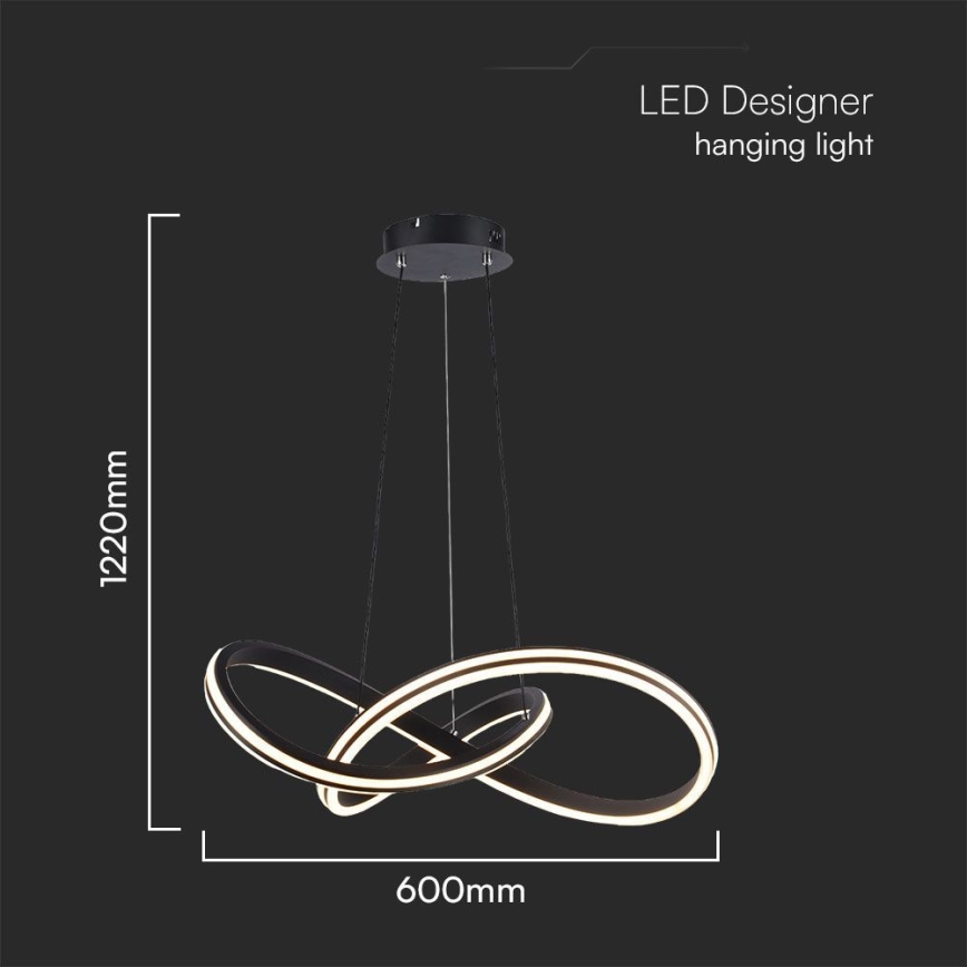 Lampadario LED a sospensione con filo LED/40W/230V 3000/4000/6400K