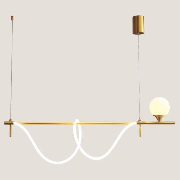 Lampadario LED a sospensione con filo LED/50W/230V + 1xG9/10W oro
