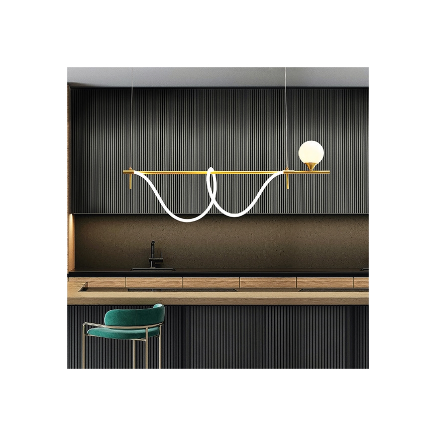 Lampadario LED a sospensione con filo LED/50W/230V + 1xG9/10W oro