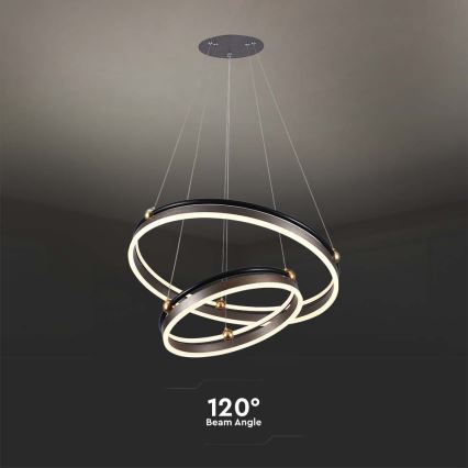 Lampadario LED a sospensione con filo LED/50W/230V 3000K diametro 62 cm marrone