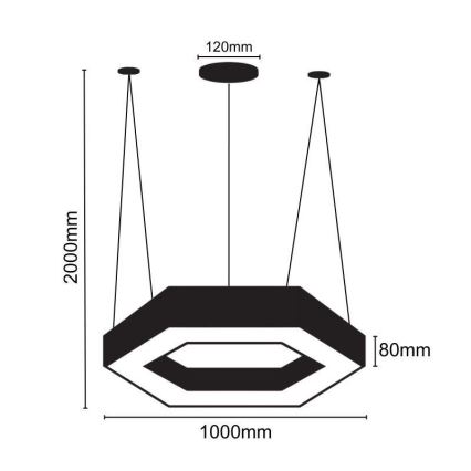 Lampadario LED a sospensione con filo LED/50W/230V 4000K diametro 100 cm