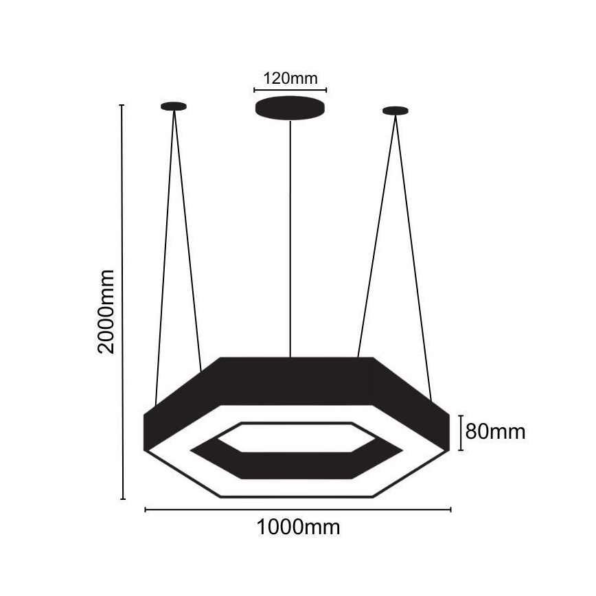 Lampadario LED a sospensione con filo LED/50W/230V 4000K diametro 100 cm