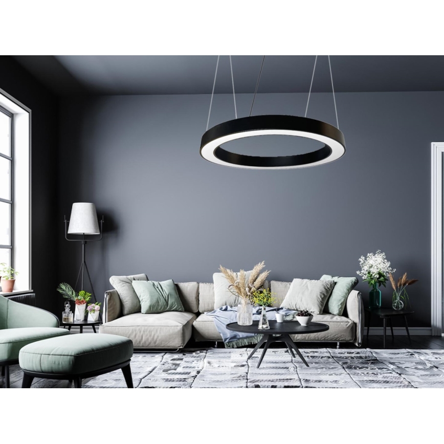 Lampadario LED a sospensione con filo LED/50W/230V 4000K diametro 100 cm nero