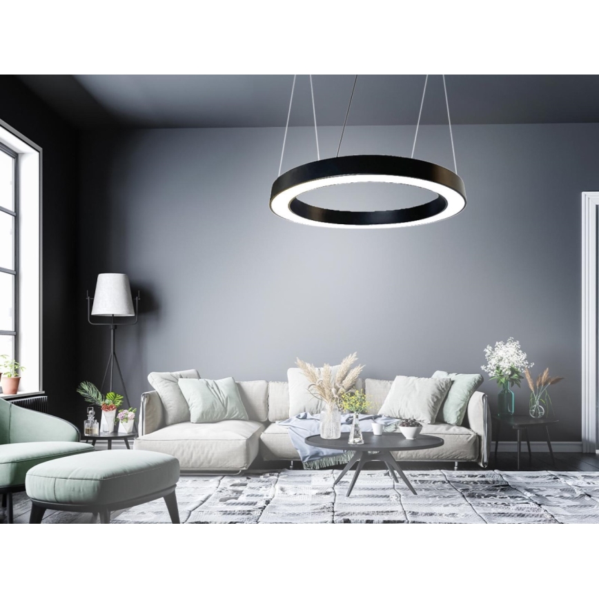 Lampadario LED a sospensione con filo LED/50W/230V 4000K diametro 100 cm nero