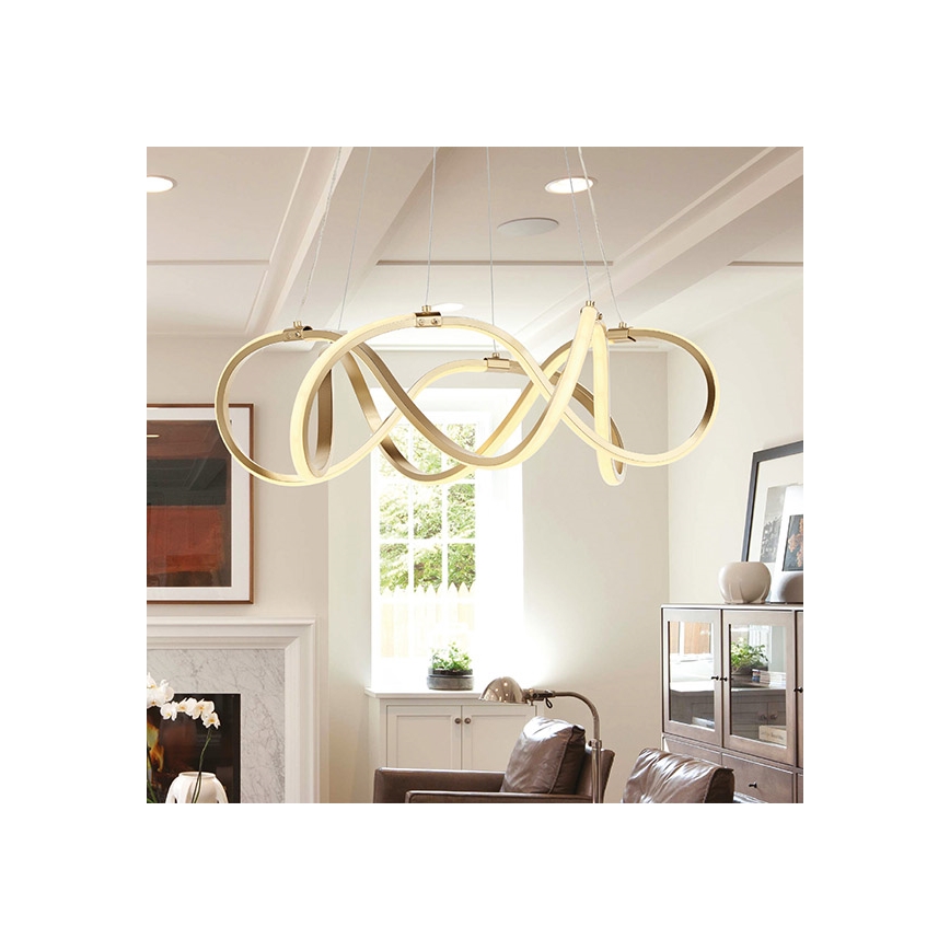 Lampadario LED a sospensione con filo LED/54W/230V 3000/4000/6000K oro