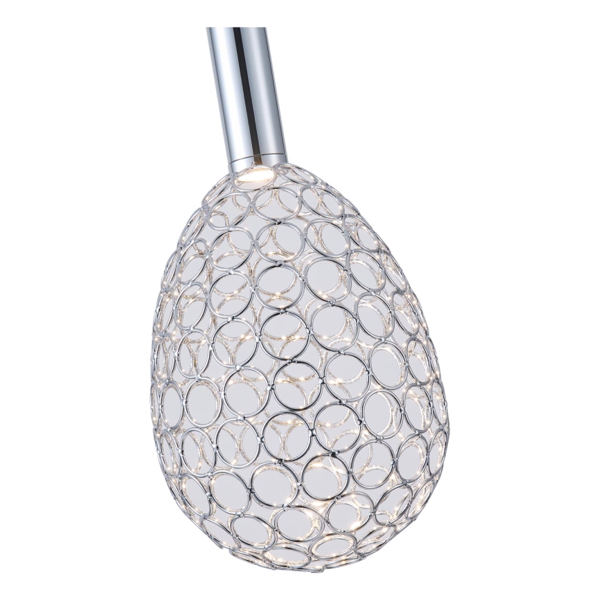 Lampadario LED a sospensione con filo LED/6,3W/230V 3000K cromo lucido diametro 14 cm