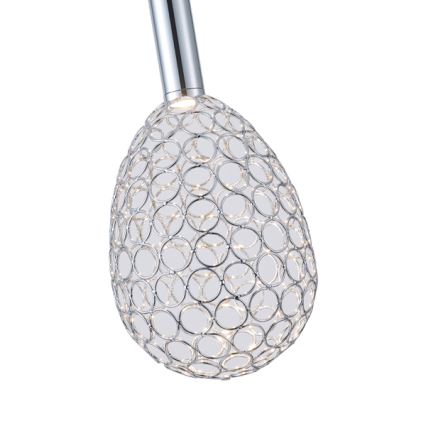 Lampadario LED a sospensione con filo LED/6,3W/230V 3000K cromo lucido diametro 14 cm