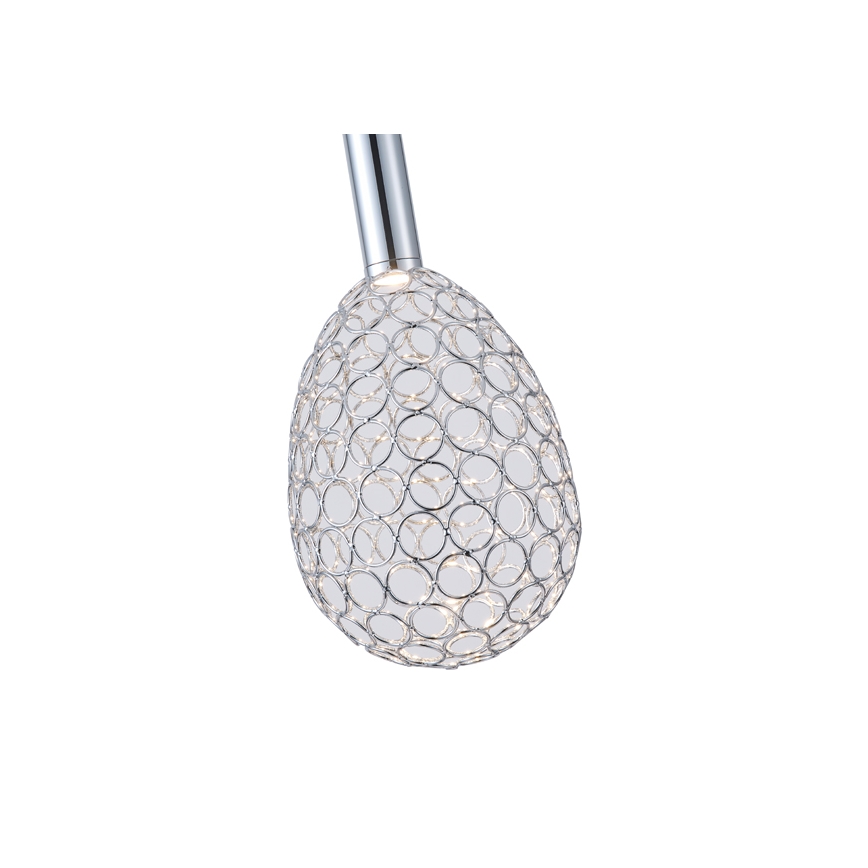 Lampadario LED a sospensione con filo LED/6,3W/230V 3000K cromo lucido diametro 14 cm
