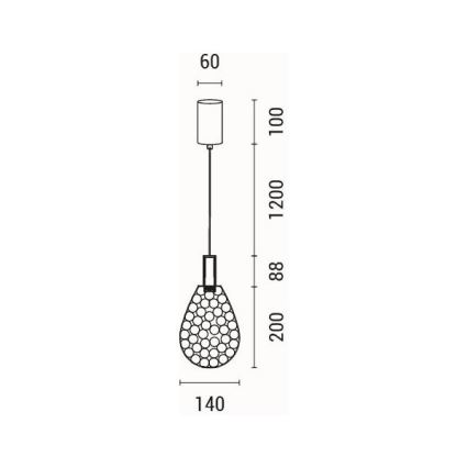 Lampadario LED a sospensione con filo LED/6,3W/230V 3000K cromo lucido diametro 14 cm