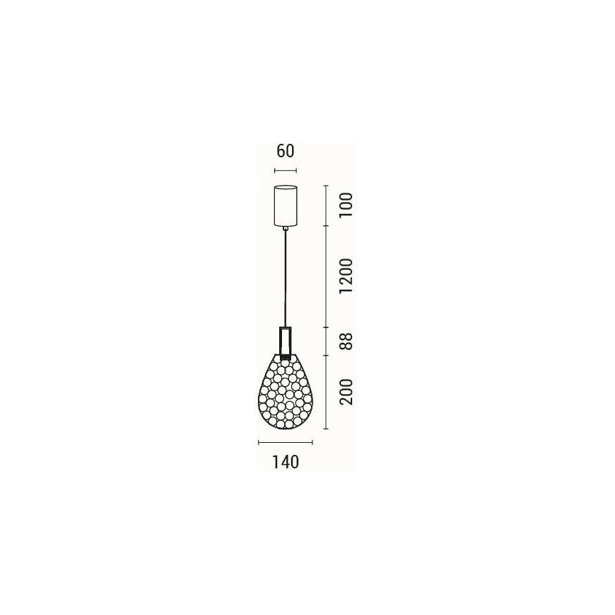 Lampadario LED a sospensione con filo LED/6,3W/230V 3000K cromo lucido diametro 14 cm