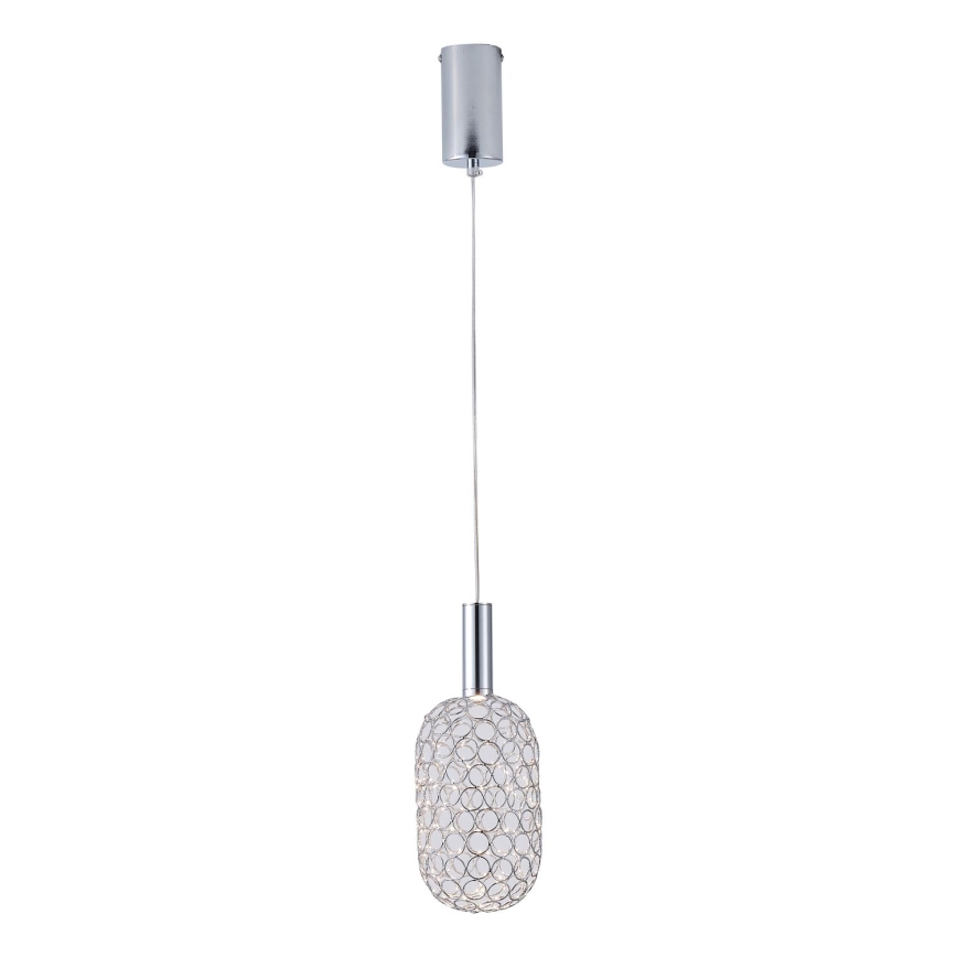 Lampadario LED a sospensione con filo LED/6,3W/230V 3000K cromo lucido diametro 20 cm