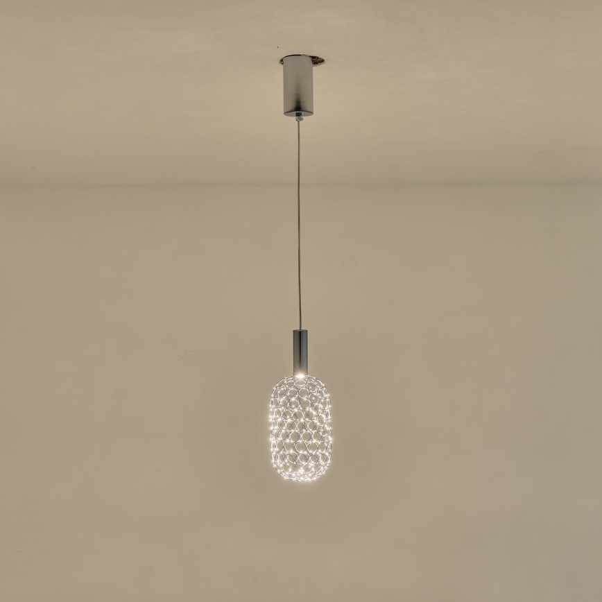 Lampadario LED a sospensione con filo LED/6,3W/230V 3000K cromo lucido diametro 20 cm