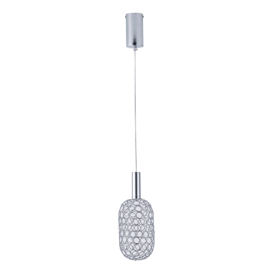 Lampadario LED a sospensione con filo LED/6,3W/230V 3000K cromo lucido diametro 20 cm