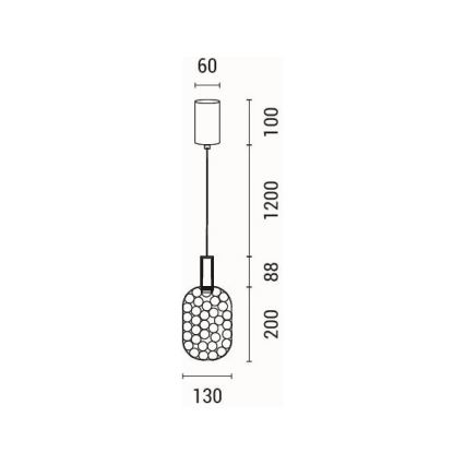 Lampadario LED a sospensione con filo LED/6,3W/230V 3000K cromo lucido diametro 20 cm