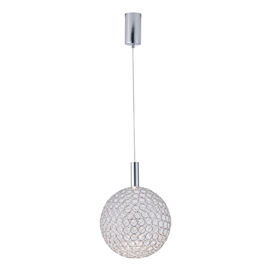 Lampadario LED a sospensione con filo LED/6,3W/230V 3000K cromo lucido diametro 25 cm