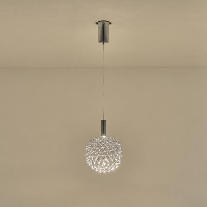 Lampadario LED a sospensione con filo LED/6,3W/230V 3000K cromo lucido diametro 25 cm