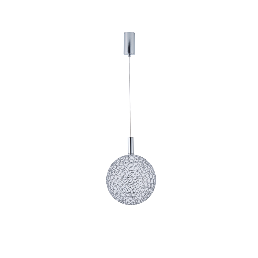 Lampadario LED a sospensione con filo LED/6,3W/230V 3000K cromo lucido diametro 25 cm