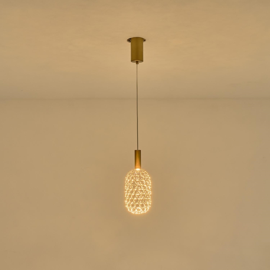Lampadario LED a sospensione con filo LED/6,3W/230V 3000K oro diametro 20 cm