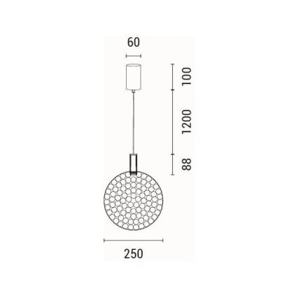 Lampadario LED a sospensione con filo LED/6,3W/230V 3000K oro diametro 25 cm