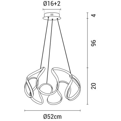 Lampadario LED a sospensione con filo LED/60W/230V 3000K bianco