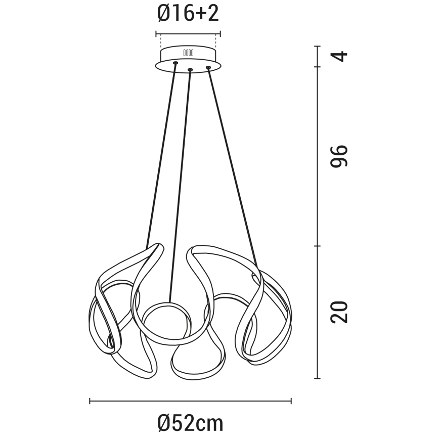 Lampadario LED a sospensione con filo LED/60W/230V 3000K nero