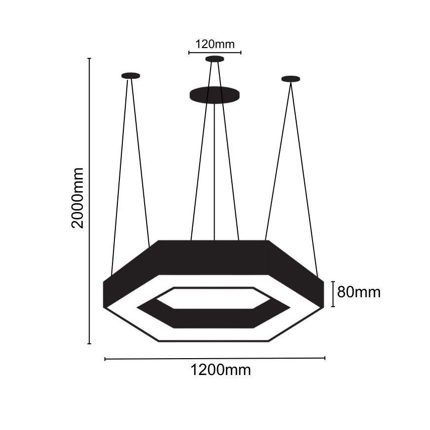 Lampadario LED a sospensione con filo LED/60W/230V 4000K diametro 120 cm