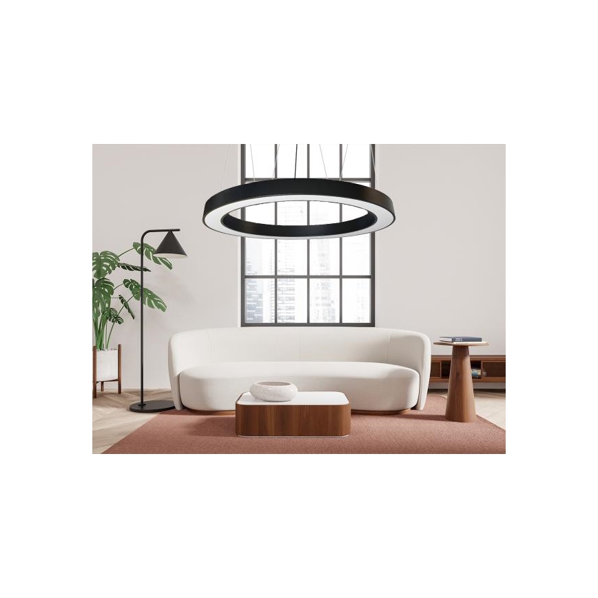 Lampadario LED a sospensione con filo LED/60W/230V 4000K diametro 120 cm nero