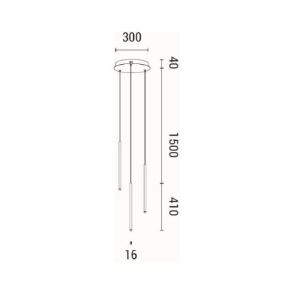Lampadario LED a sospensione con filo LED/6W/230V 3000K diametro 30 cm