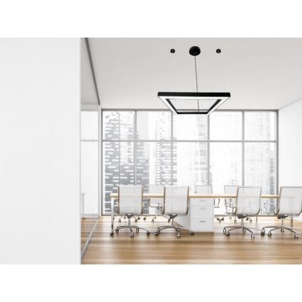 Lampadario LED a sospensione con filo LED/70W/230V 4000K 100x100 cm nero